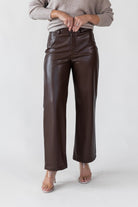 Phebe Brown Faux Leather Pants - Final Sale - JO+CO