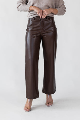 Phebe Brown Faux Leather Pants - Final Sale - JO+CO