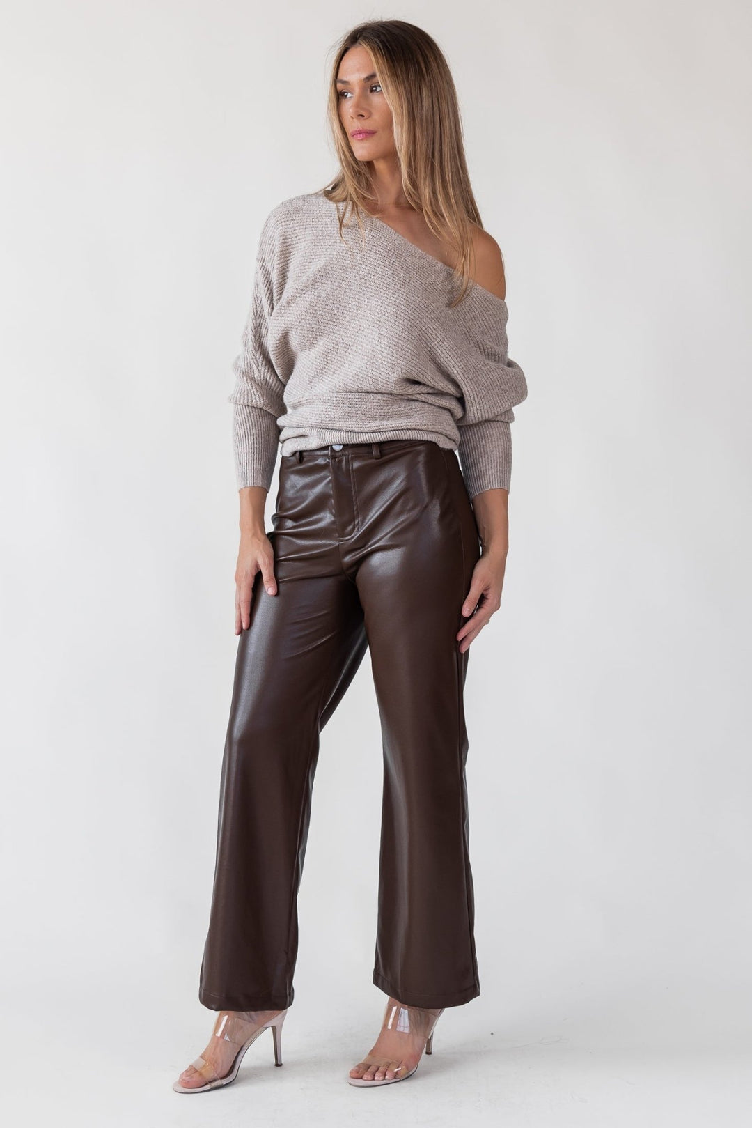 Phebe Brown Faux Leather Pants - Final Sale - JO+CO