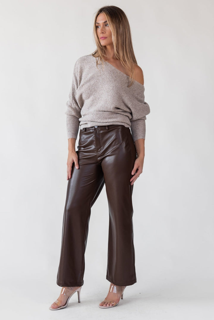 Phebe Brown Faux Leather Pants - Final Sale - JO+CO
