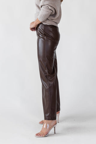 Phebe Brown Faux Leather Pants - Final Sale - JO+CO