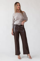 Phebe Brown Faux Leather Pants - Final Sale - JO+CO