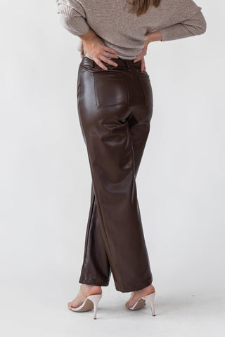Phebe Brown Faux Leather Pants - Final Sale - JO+CO