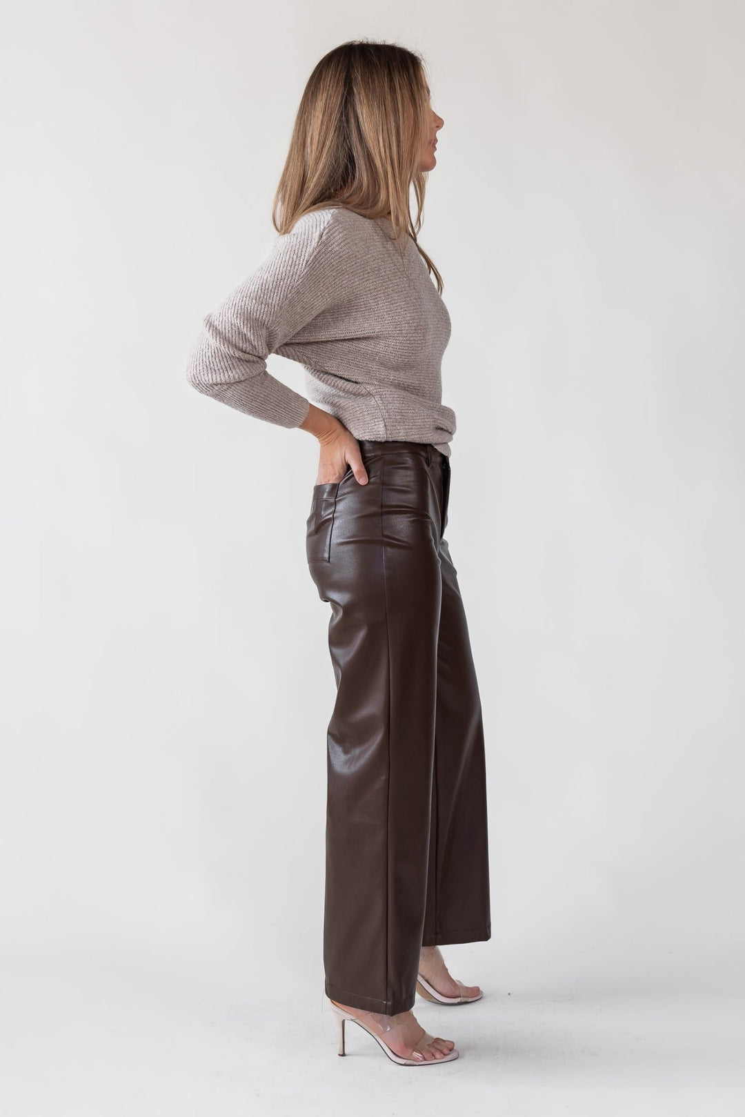 Phebe Brown Faux Leather Pants - Final Sale - JO+CO