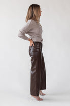 Phebe Brown Faux Leather Pants - Final Sale - JO+CO