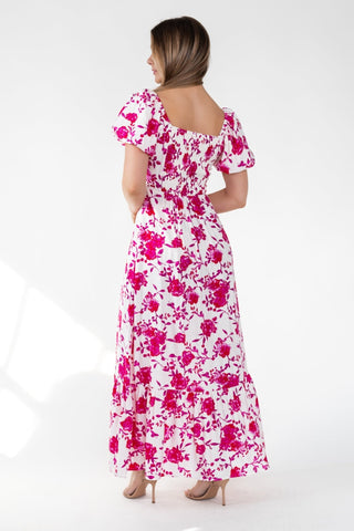 Pink Floral Ikat Maxi Dress - Final Sale - JO+CO