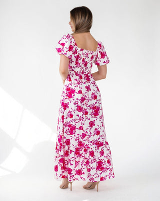 Pink Floral Ikat Maxi Dress - Final Sale - JO+CO
