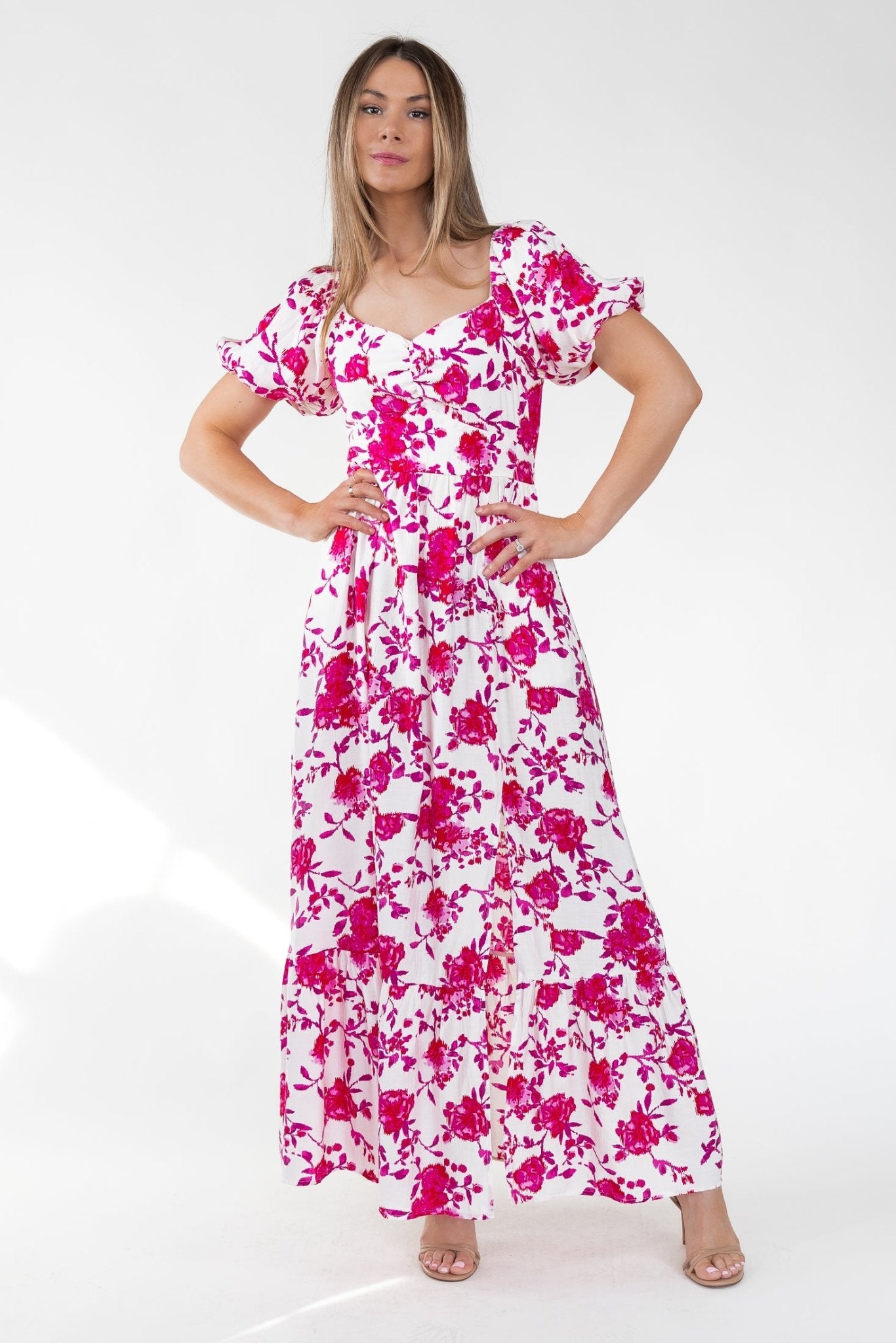 Pink Floral Ikat Maxi Dress - Final Sale - JO+CO