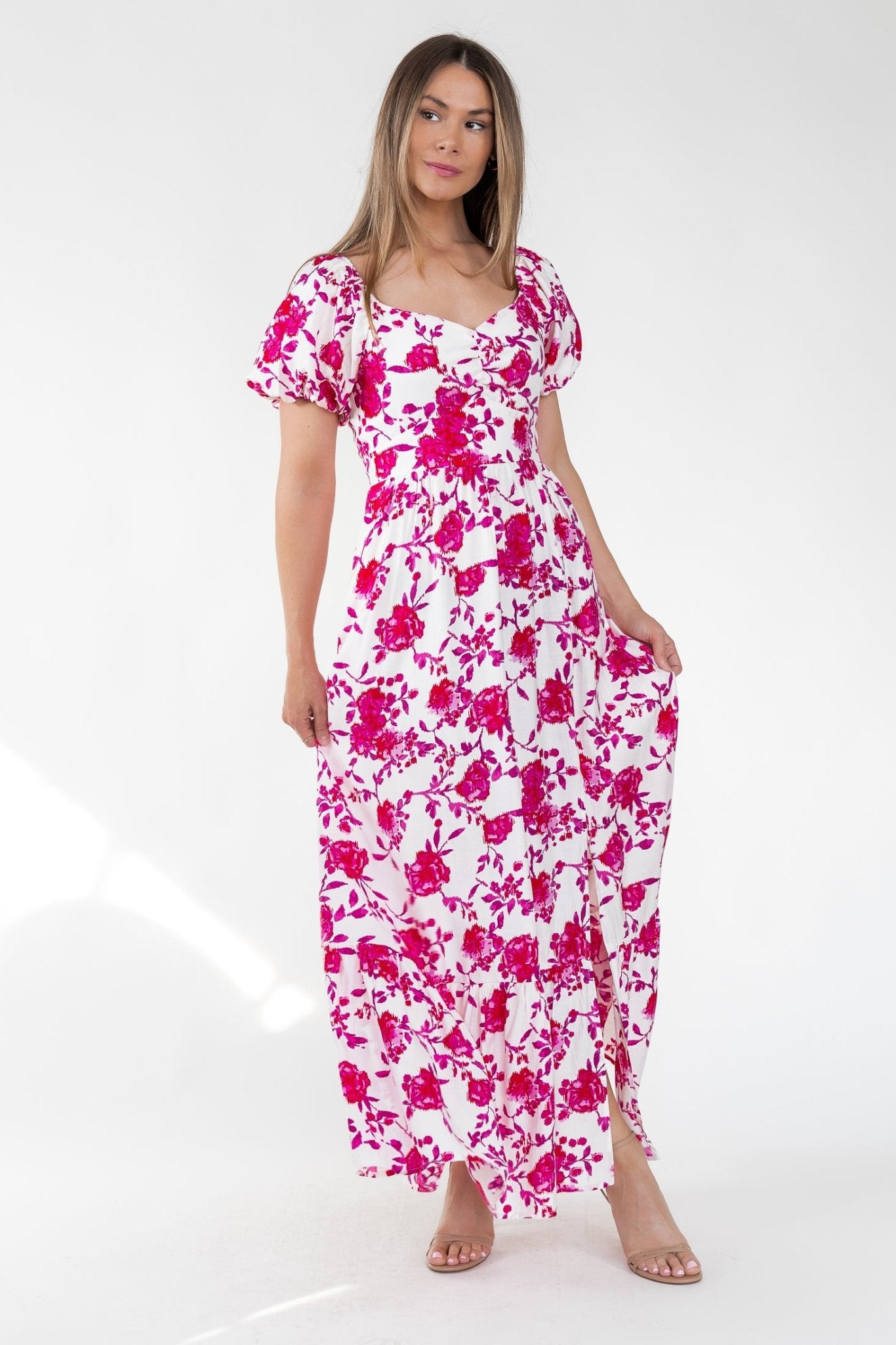 Pink Floral Ikat Maxi Dress - Final Sale - JO+CO
