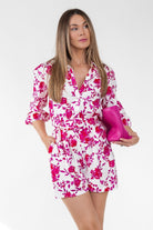 Pink Floral Ikat Romper - Final Sale - JO+CO