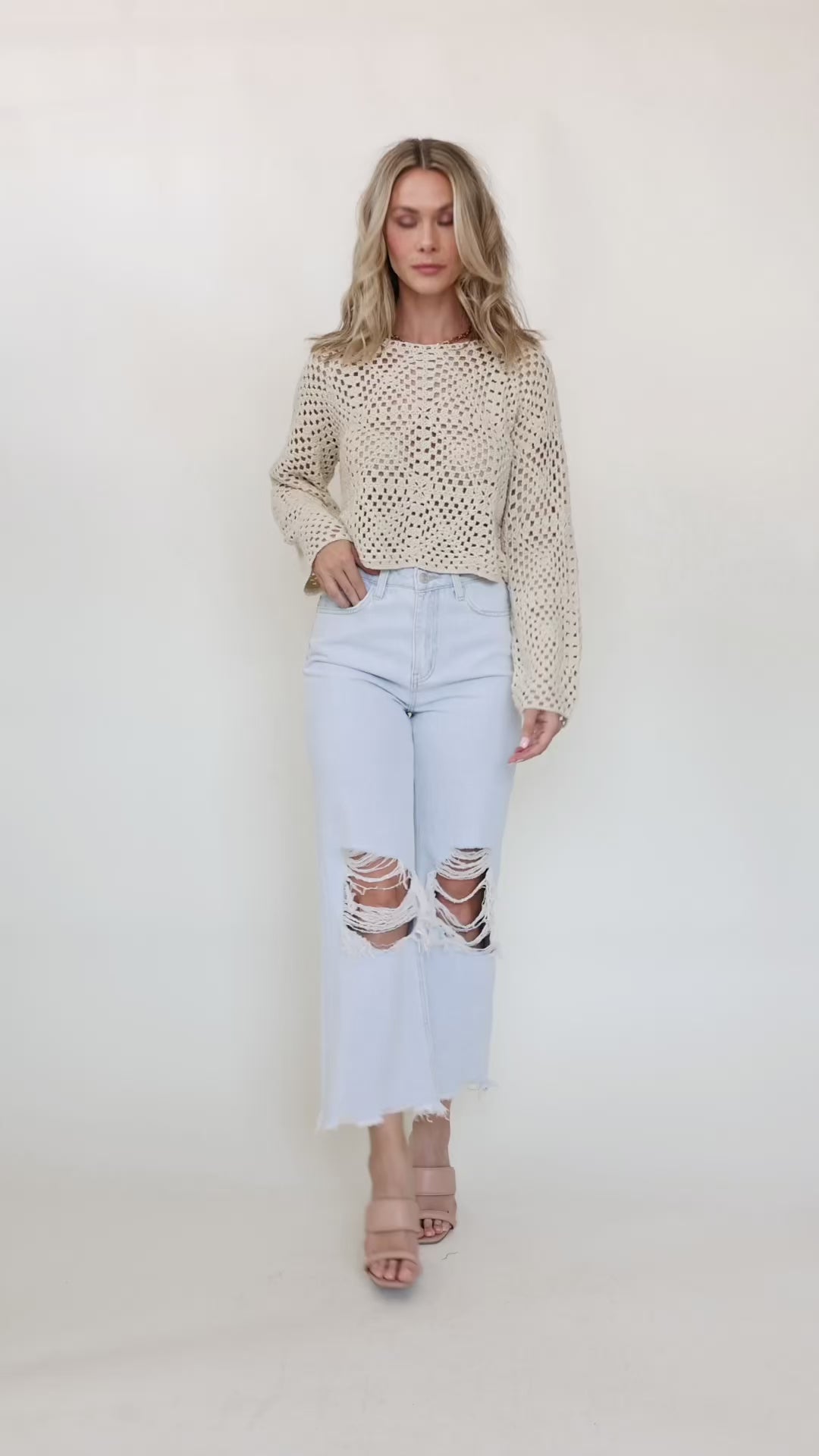 Arabella Light Wash Destructed Jeans