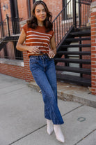 Reese Caramel Stripe Sweater - JO+CO