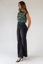 Reese Green Stripe Sweater - JO+CO