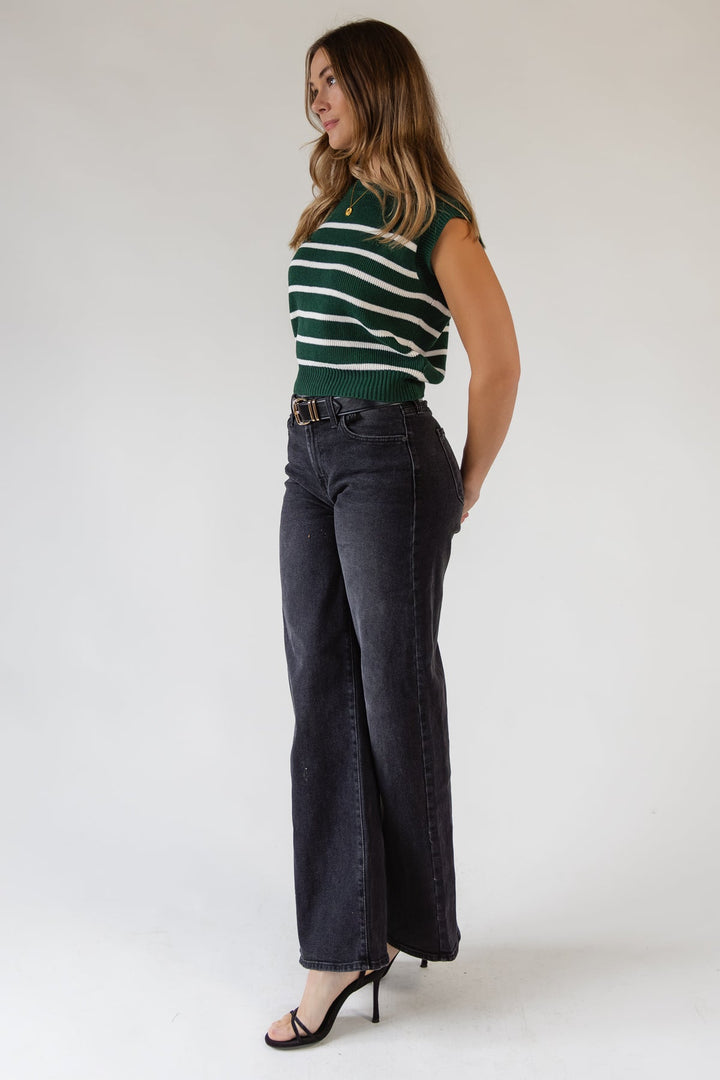 Reese Green Stripe Sweater - JO+CO