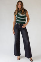 Reese Green Stripe Sweater - JO+CO