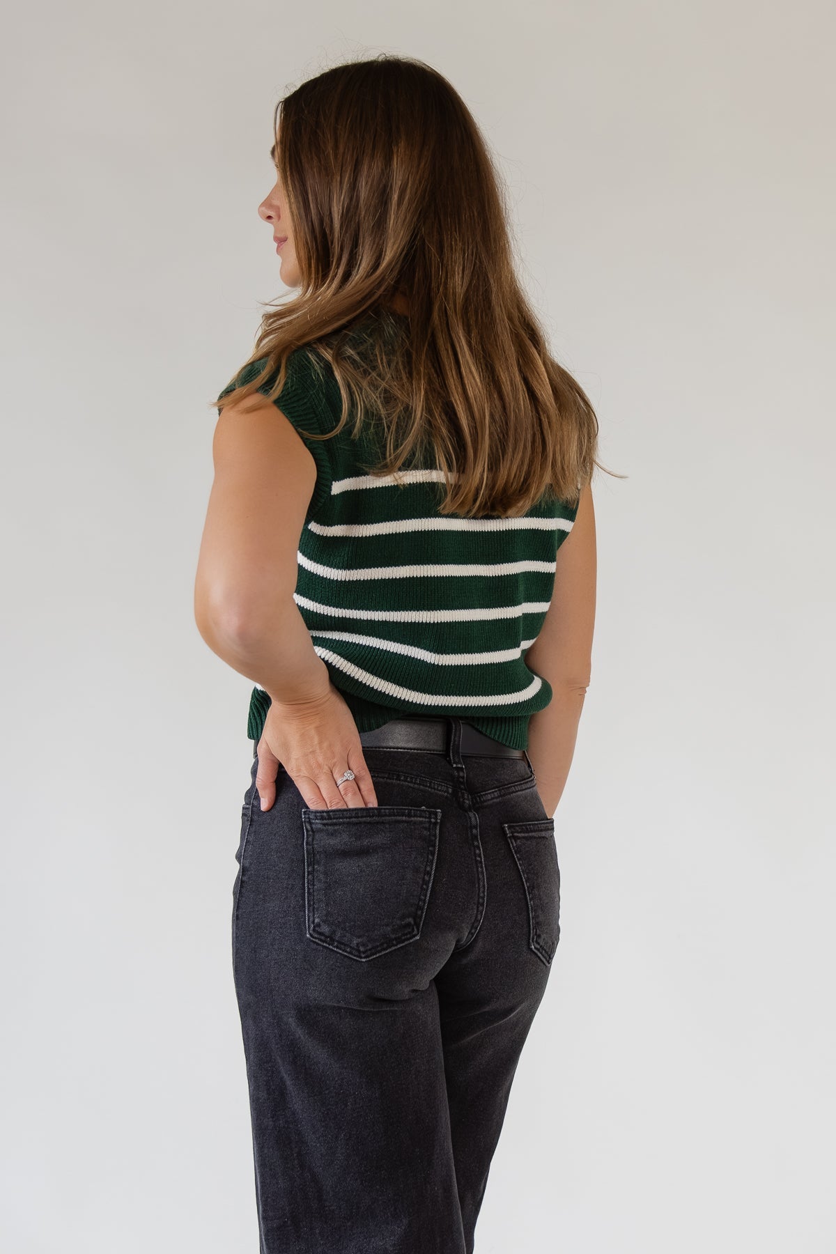 Reese Green Stripe Sweater - JO+CO