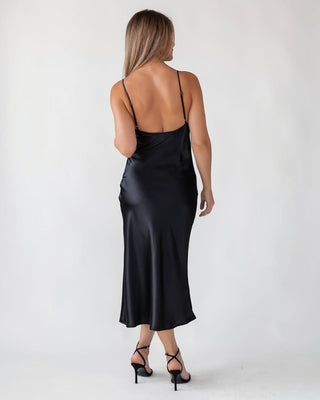 Romie Black Bow Cutout Midi Dress - Final Sale - JO+CO
