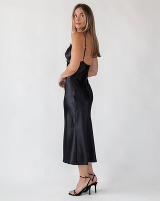 Romie Black Bow Cutout Midi Dress - Final Sale - JO+CO