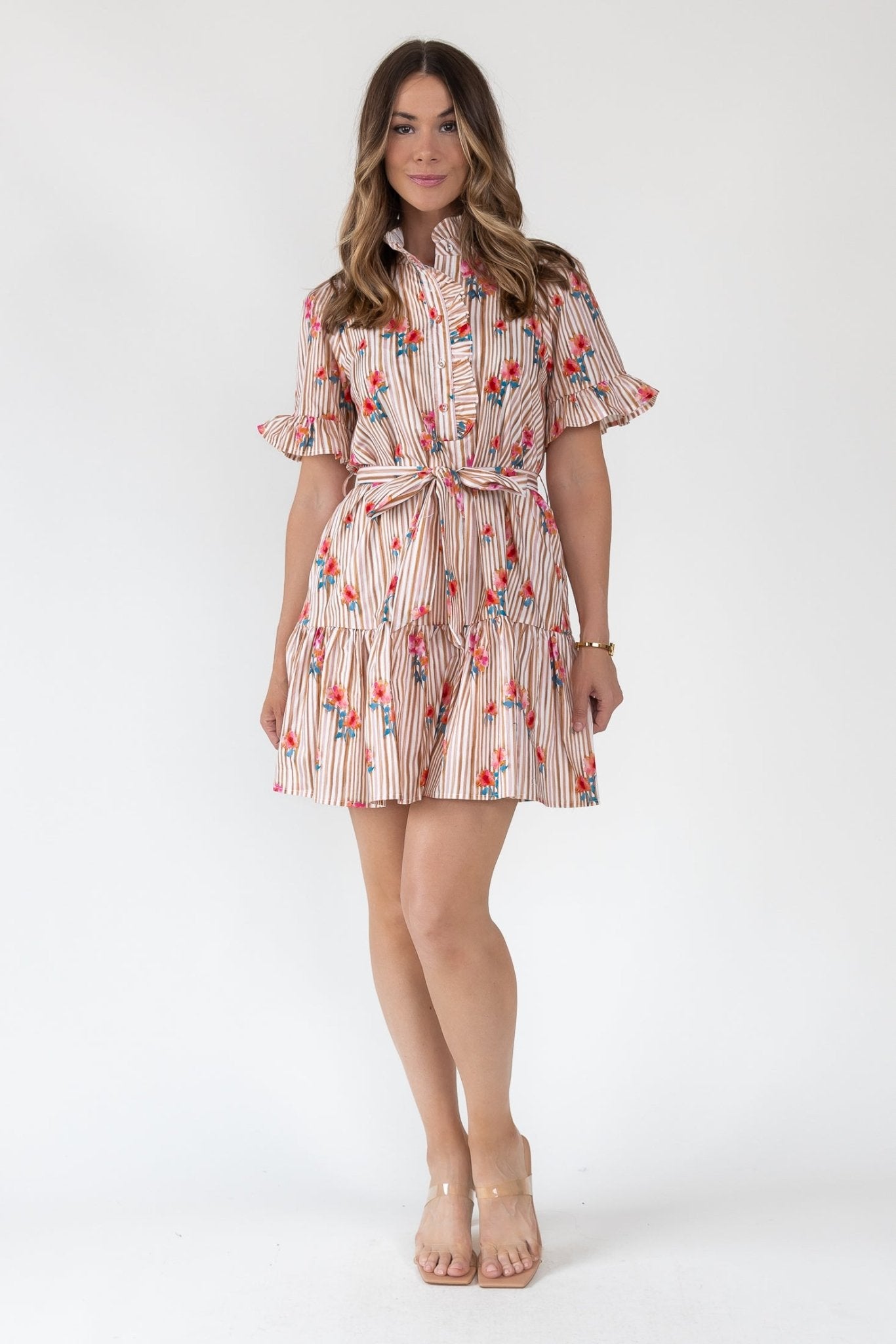 Savannah Stripe & Bloom Mini Dress - Final Sale - JO+CO