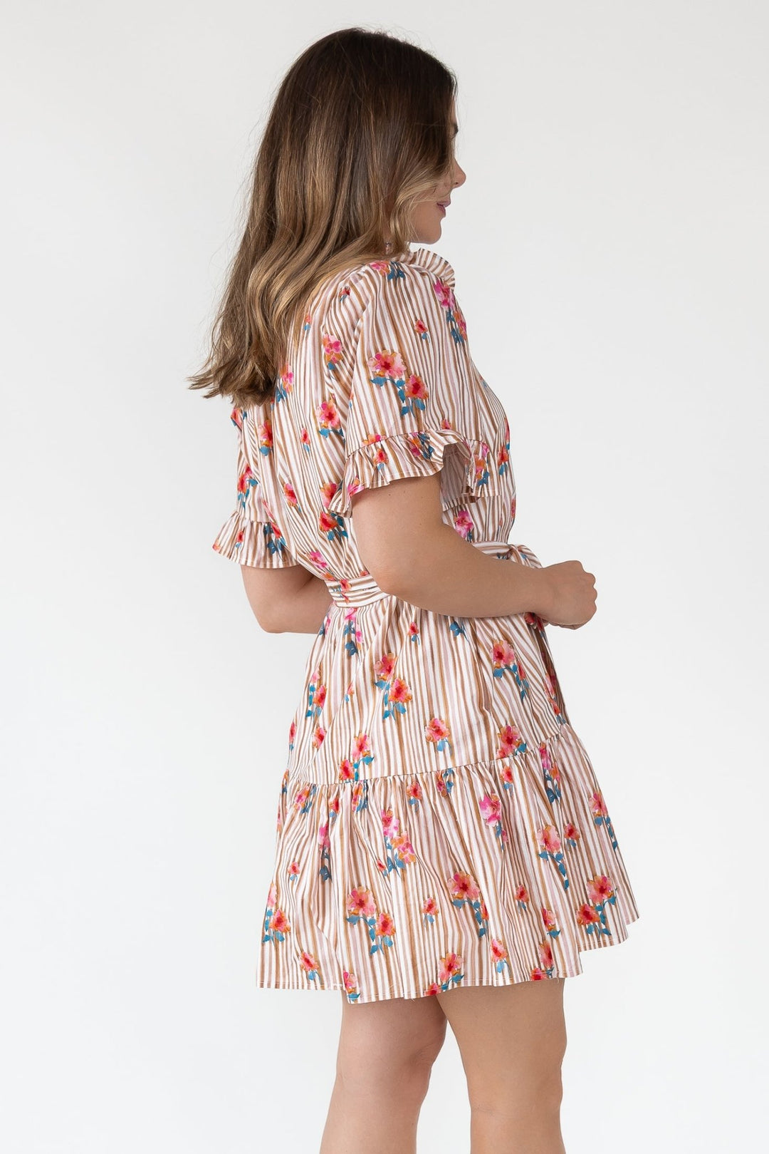Savannah Stripe & Bloom Mini Dress - Final Sale - JO+CO