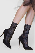 Scalloped Lace Socks - Black - JO+CO