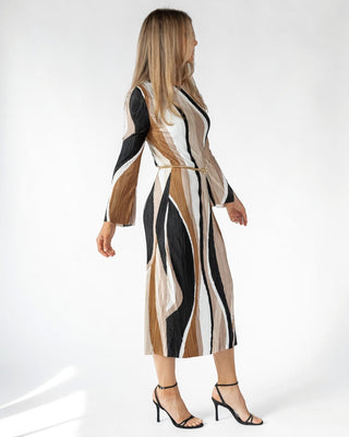 Selah Mocha Wave Print Maxi Dress - Final Sale - JO+CO