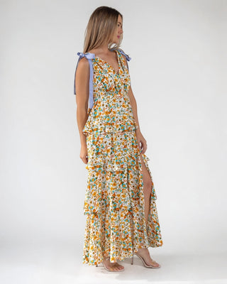 Shaina Yellow Floral Maxi Dress - Final Sale - JO+CO