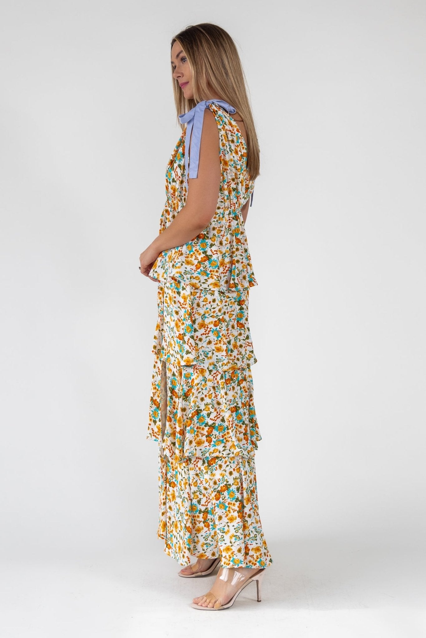 Shaina Yellow Floral Maxi Dress - Final Sale - JO+CO