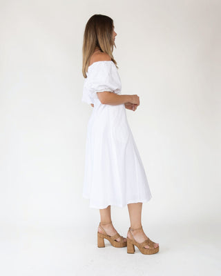 Sienna Ivory Off Shoulder Midi Dress - Final Sale - JO+CO