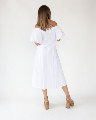 Sienna Ivory Off Shoulder Midi Dress - Final Sale - JO+CO