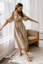 Skye Natural Knotted Embroidered Dress - Final Sale - JO+CO