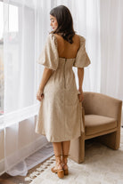 Skye Natural Knotted Embroidered Dress - Final Sale - JO+CO