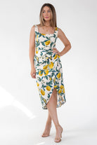 Sorrento Sun Lemon Print Midi Dress - Final Sale - JO+CO