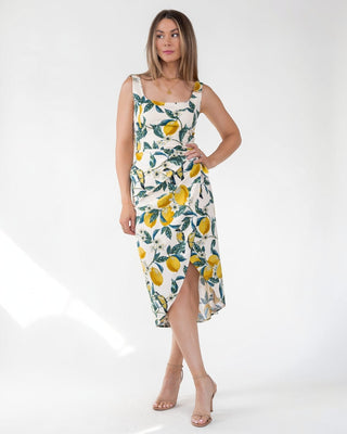 Sorrento Sun Lemon Print Midi Dress - Final Sale - JO+CO