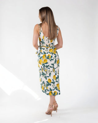 Sorrento Sun Lemon Print Midi Dress - Final Sale - JO+CO
