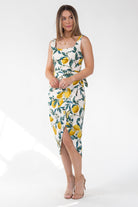 Sorrento Sun Lemon Print Midi Dress - Final Sale - JO+CO