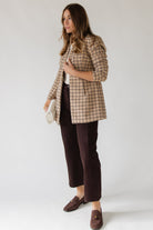 Sutton Grid Blazer — Camel Plaid - JO+CO