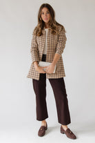 Sutton Grid Blazer — Camel Plaid - JO+CO