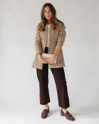 Sutton Grid Blazer — Camel Plaid - JO+CO