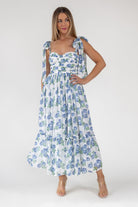 Sweet Serenade Blue Floral Maxi Dress - Final Sale - JO+CO