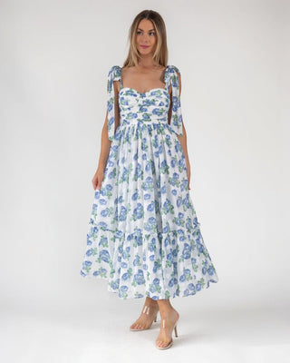 Sweet Serenade Blue Floral Maxi Dress - Final Sale - JO+CO
