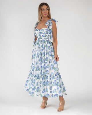 Sweet Serenade Blue Floral Maxi Dress - Final Sale - JO+CO