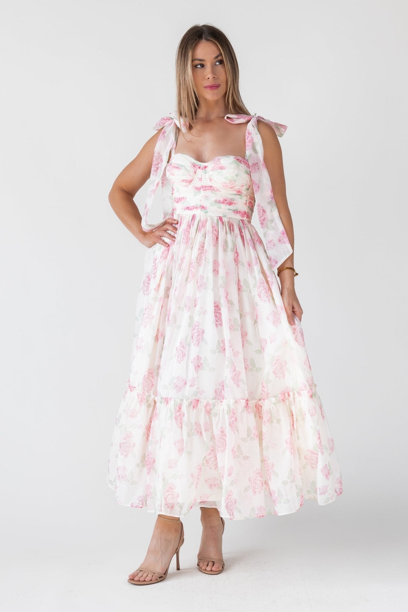Sweet Serenade Blush Floral Maxi Dress - Enchanting Elegance | JO+CO Sweet Serenade Blush Floral Maxi Dress - Enchanting Elegance | JO+CO