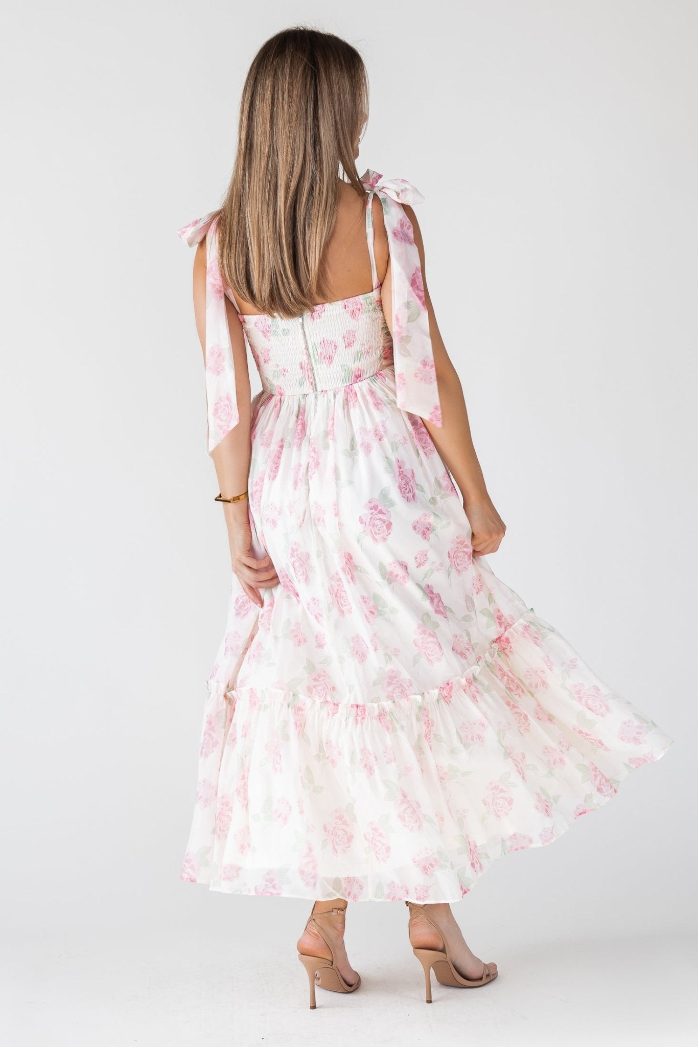 Sweet Serenade Blush Floral Maxi Dress - Enchanting Elegance | JO+CO Sweet Serenade Blush Floral Maxi Dress - Enchanting Elegance | JO+CO