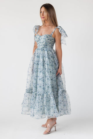 Sweet Serenade Green Floral Corset Dress - Final Sale - JO+CO