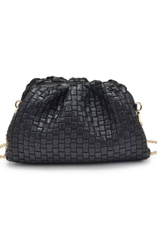Tate Woven Frame Clutch: Black - JO+CO