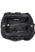 Tate Woven Frame Clutch: Black - JO+CO