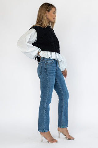 Vanessa Medium Wash Straight Denim - Final Sale - JO+CO