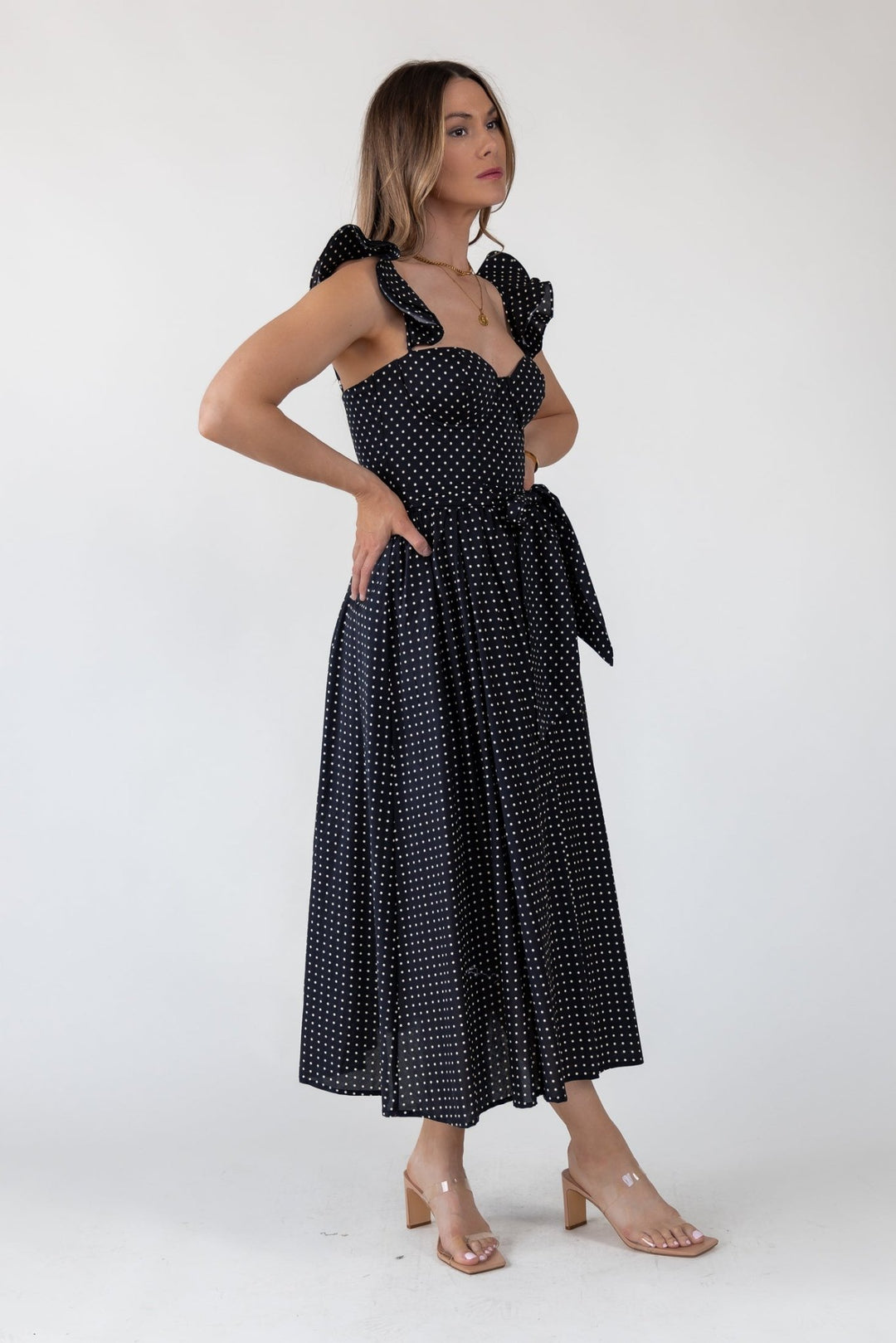 Vara Black Polka Dot Dress - Final Sale - JO+CO