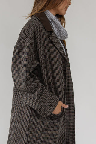 Wells Grey Check Oversized Coat - JO+CO